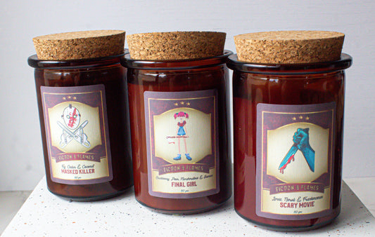 Horror Movie Gift Box | Scary Movie | Final Girl | Masked Killer | Book lover gift | Reader Gift | Library Scent | Scented Candle