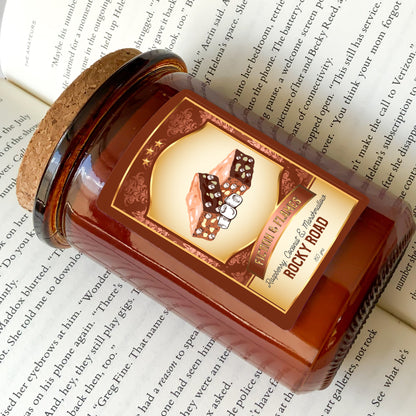 Rocky Road Scented Candle | Candy Fragrance Candle | Sweet Treat | Birthday Gift | Aromatherapy Candle | Book Lover's Gift - Fiction and Flames 