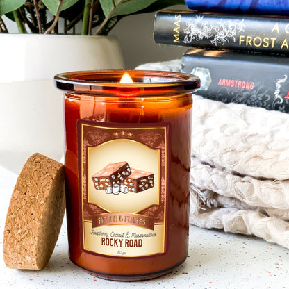 Rocky Road Scented Candle | Candy Fragrance Candle | Sweet Treat | Birthday Gift | Aromatherapy Candle | Book Lover's Gift - Fiction and Flames 