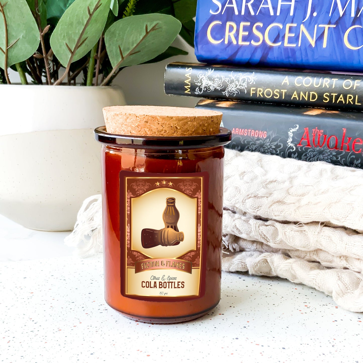 Cola Bottles Scented Candle | Candy Fragrance Candle | Sweet Treat | Birthday Gift | Aromatherapy Candle | Book Lover's Gift - Fiction and Flames 