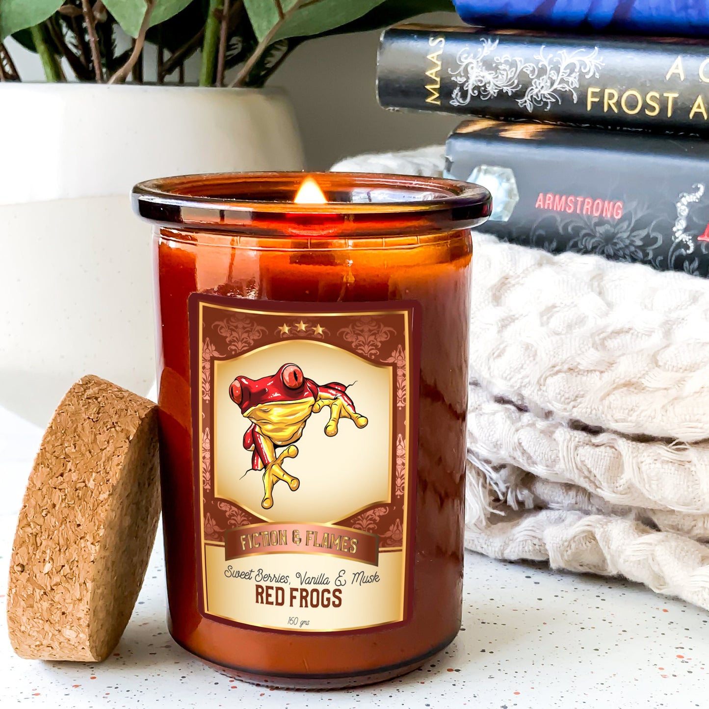 Red Lolly Frogs Scented Candle | Candy Fragrance Candle | Sweet Treat | Birthday Gift | Aromatherapy Candle | Book Lover's Gift - Fiction and Flames 