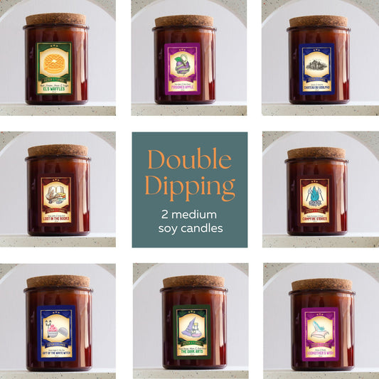 Double Dipping | 2 Medium Candles | Hand Poured Soy Candles - Fiction and Flames 