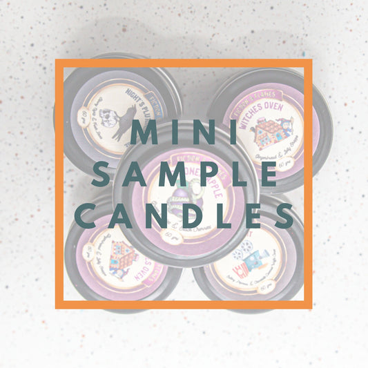 Mini Sample 2oz Tin Candles | Hand poured soy candles | Variety of fragrances | Single, 5 pack or 10 pack of candles - Fiction and Flames 