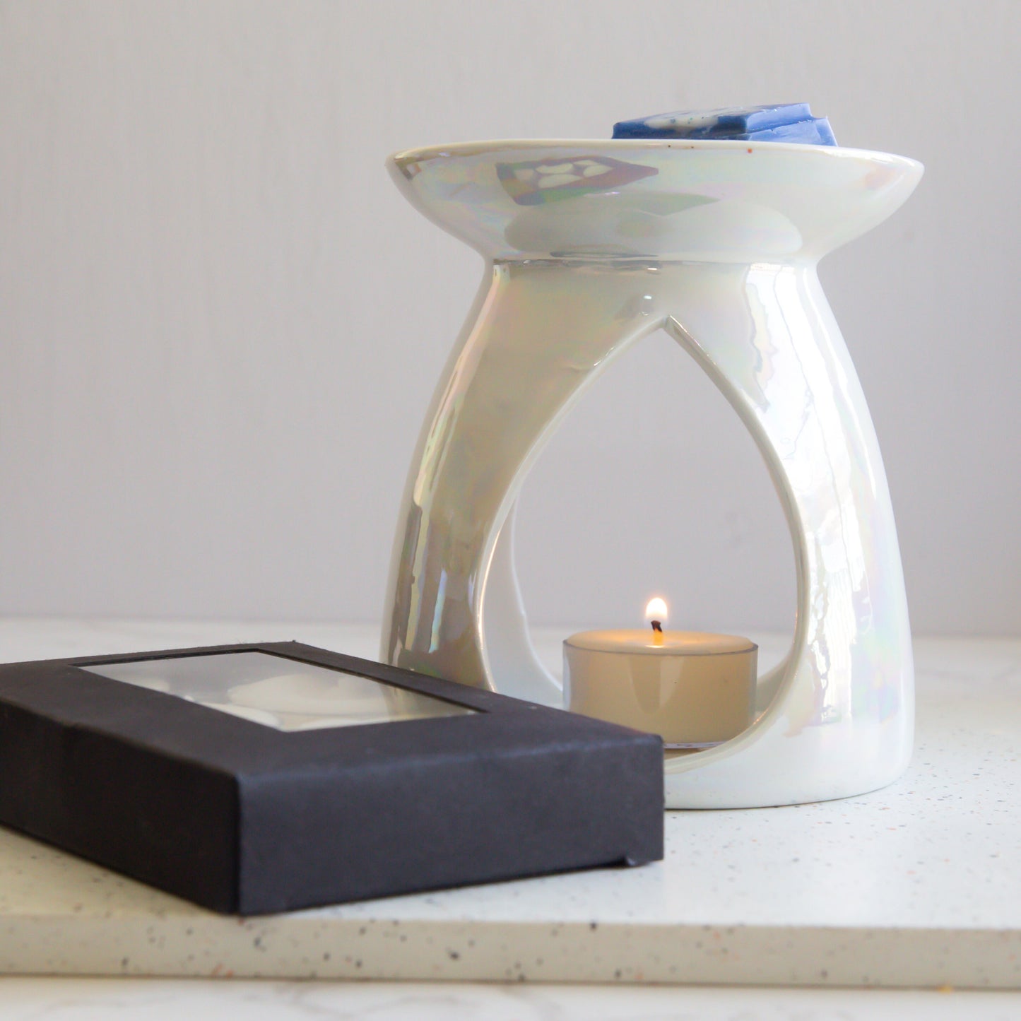 Apex Tea Light Burner | Grey Pearl or White Pearl | Sample Wax Melts - Fiction and Flames 