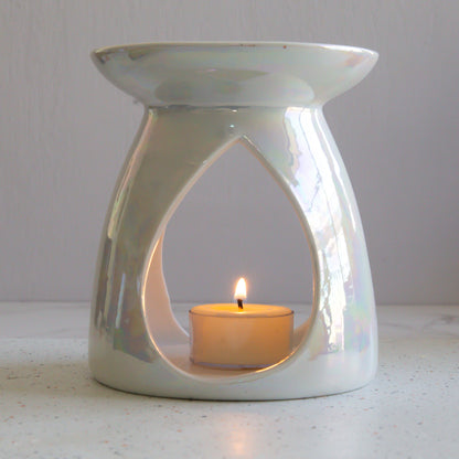 Apex Tea Light Burner | Grey Pearl or White Pearl | Sample Wax Melts - Fiction and Flames 