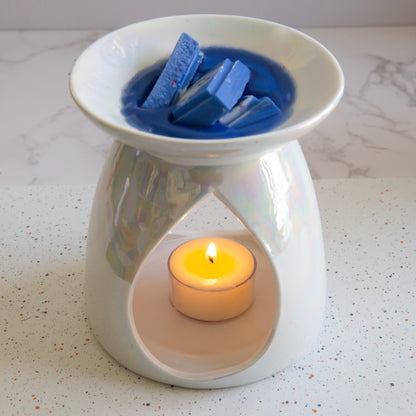 Apex Tea Light Burner | Grey Pearl or White Pearl | Sample Wax Melts - Fiction and Flames 