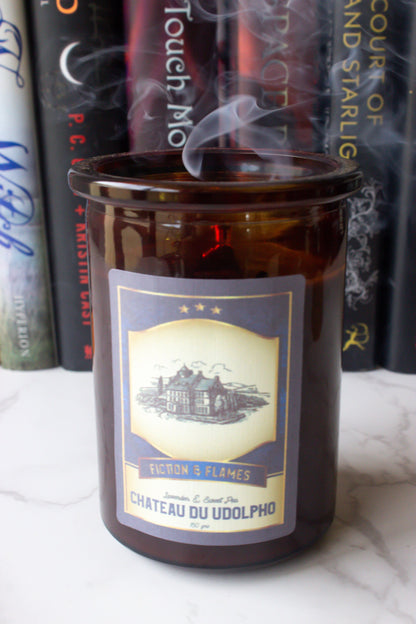 Chateau Du Udolpho | Lavender Candle | Bookish Candle | Writers Gift | Reader Gift | Mother's Day Gift | Relaxing Candle | Classic Book - Fiction and Flames 