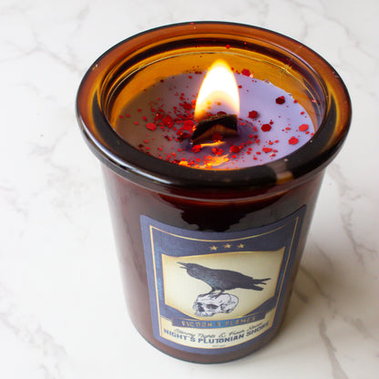 Night's Plutonian Shore | Roses & Stormy Nights Candle | Soy Candle | Wood Wick | Writers Gift | Edgar Allen Poe Inspired - Fiction and Flames 