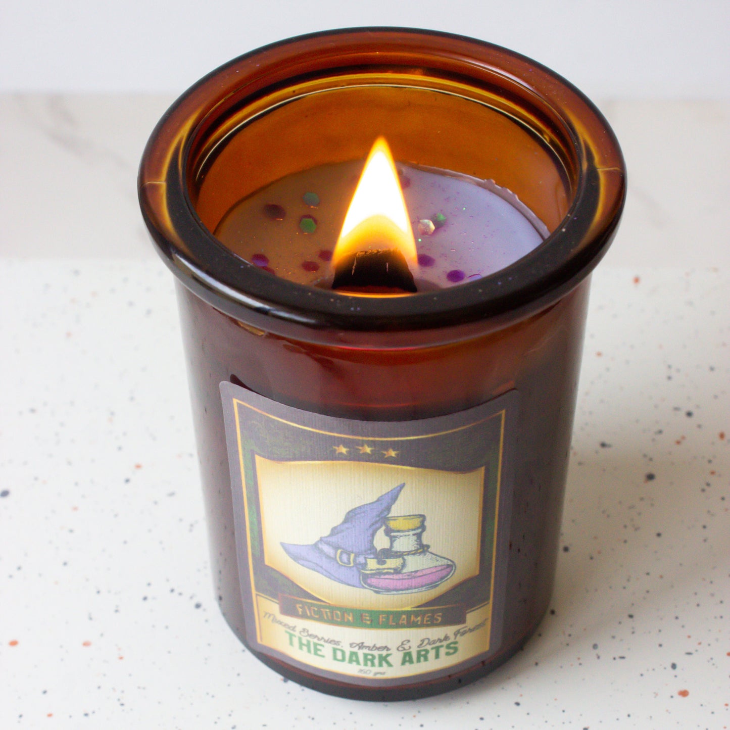 The Dark Arts | Mixed Berries, Amber & Dark Forest | Soy Candle | Wood Wick | Readers Gift | Writers Gift | Wizarding School Inspired - Fiction and Flames 