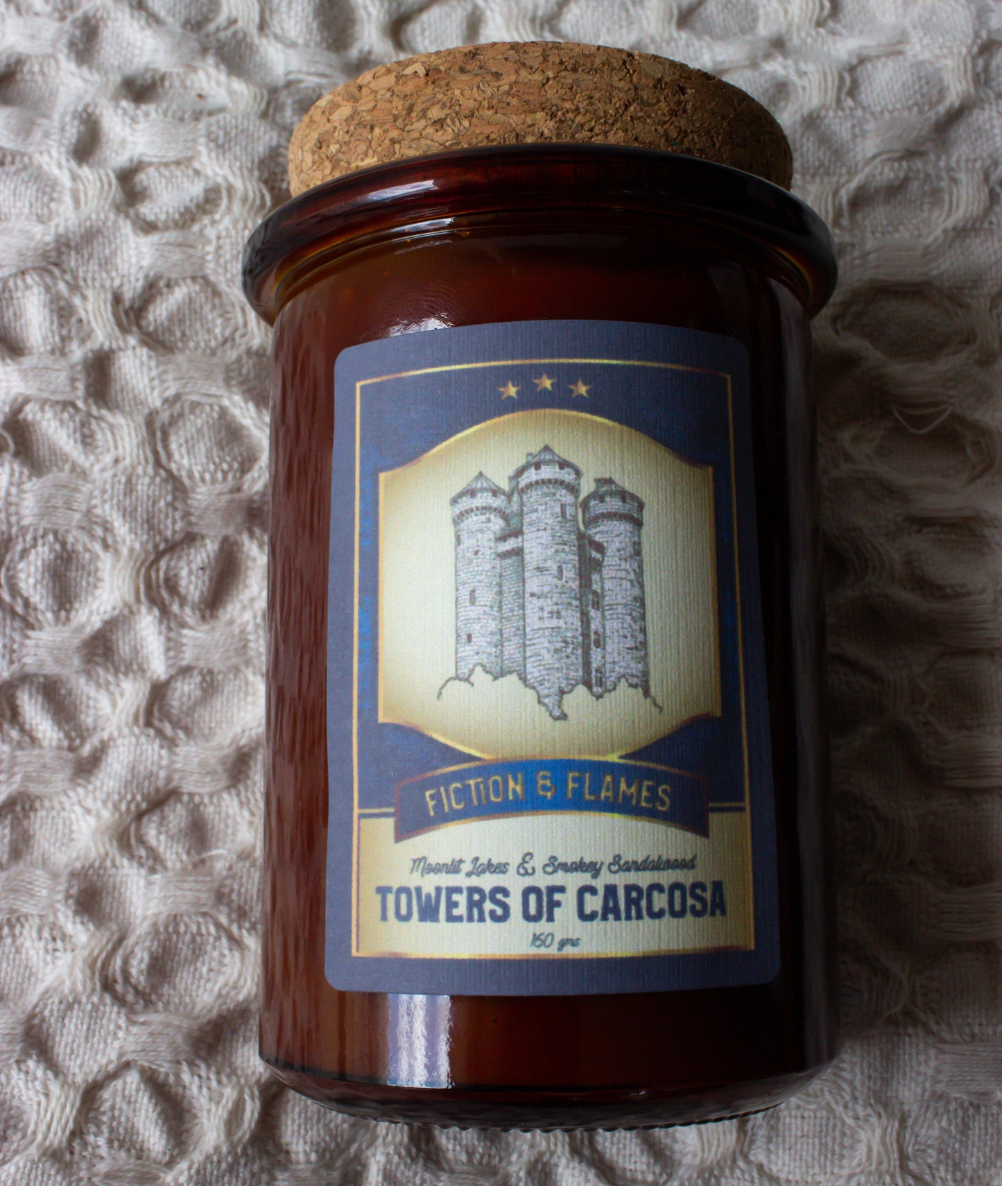 Towers of Carcosa | Moonlit Lakes + Smoky Sandalwood | Bookish Candle | Book Inspired | Classic Story | Author Gift | Reader Gift - Fiction and Flames 