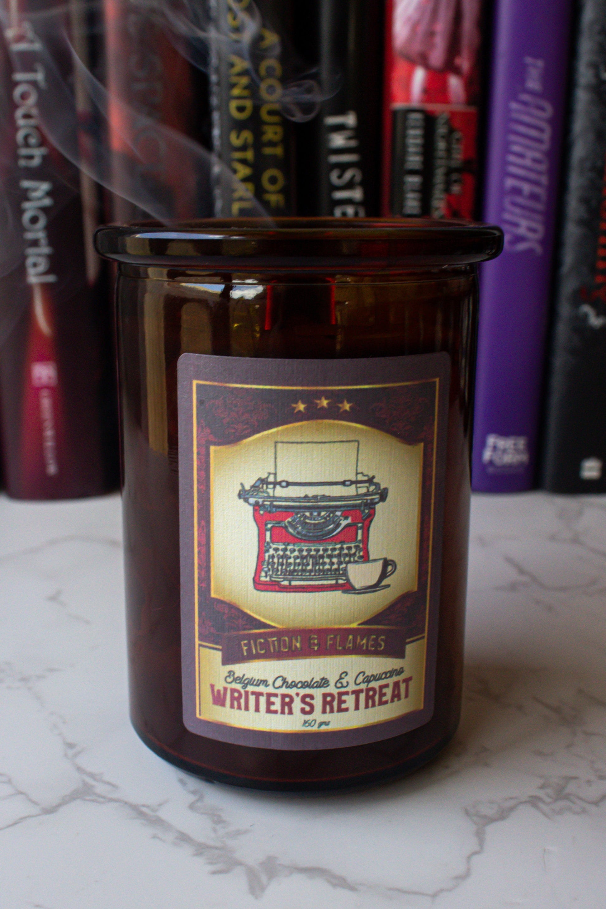 Writer's Retreat | Chocolate & Cappuccino Scented Candle | Bookish Candle | Reader Gift | Author Gift | Scented Soy Candle - Fiction and Flames 