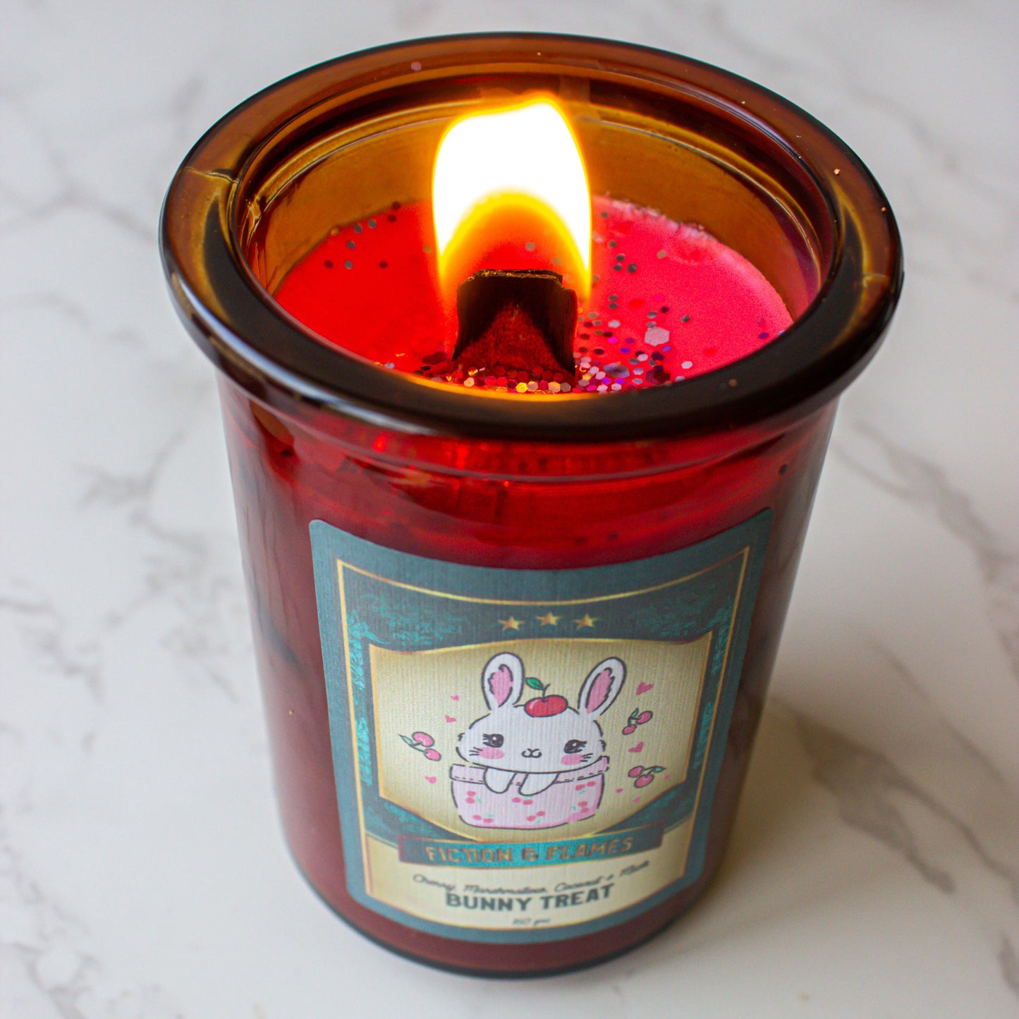 Bunny Treat | Cherry, Marshmallow, Coconut & Musk Scented Candle | Easter Candle | Reader Gift | Author Gift | Scented Soy Candle - Fiction and Flames 