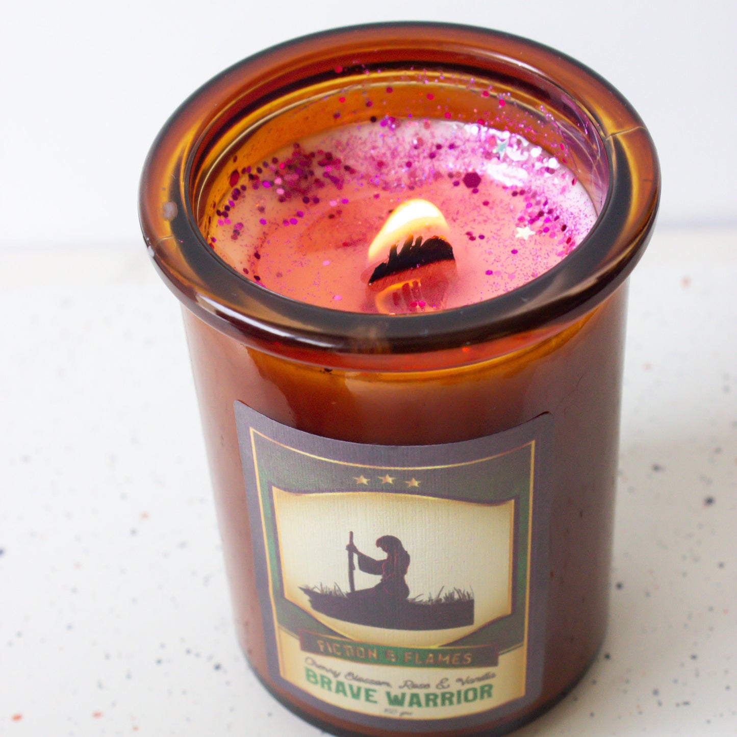 Brave Warrior | Cherry Blossom, Roses & Vanilla Candle | Soy Candle | Wood Wick | Readers Gift | Writers Gift | Mulan Inspired - Fiction and Flames 