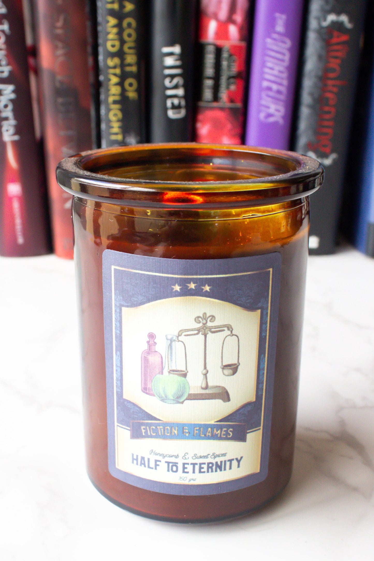 Half to Eternity | Honeycomb + Sweet Spices | Bookish Candle | Hand Poured Scented Candle | Author Gift | Reader Gift | Booklover Present