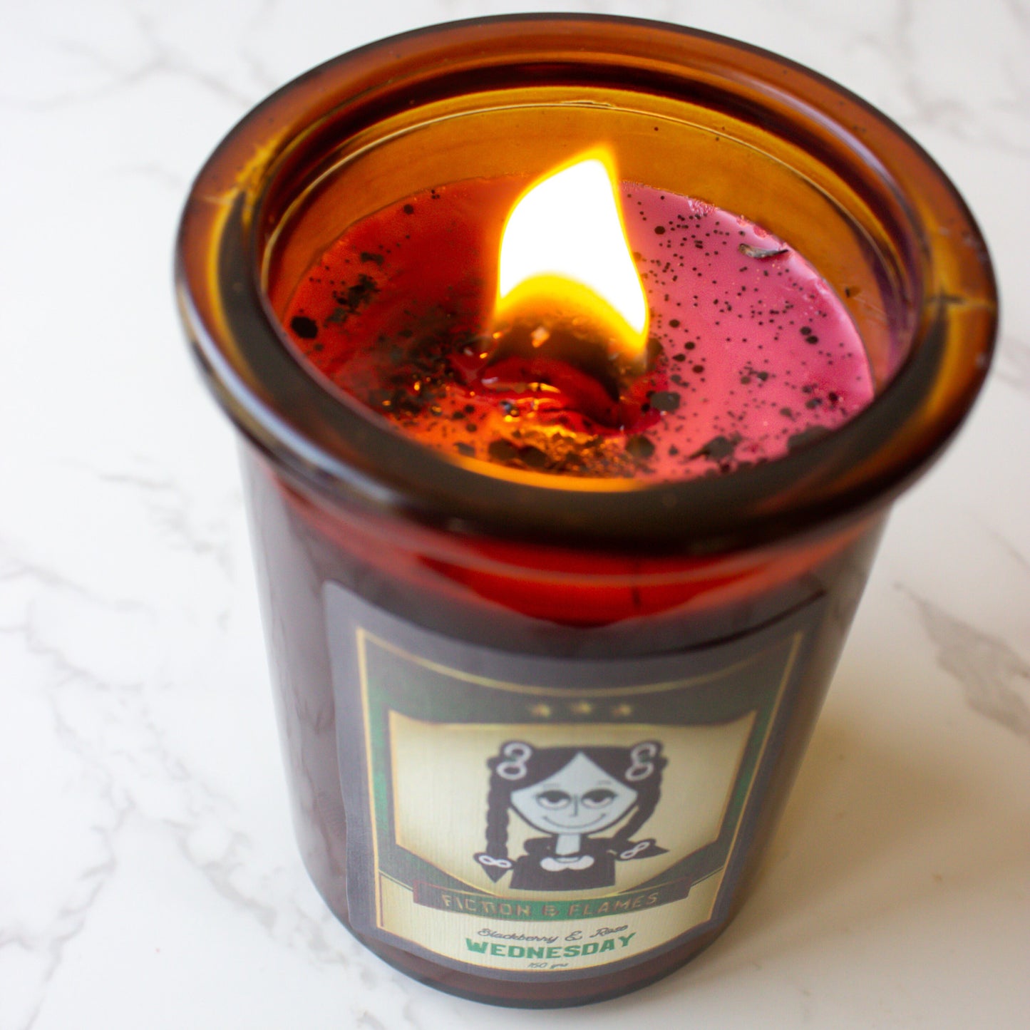 Wednesday | Blackberry + Rose | Soy Candle | Wood Wick | Readers Gift | Writers Gift | Addam's Family Inspired | Gothic Candle