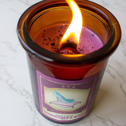 Godmother's Wish | Plumeria + Fireside | Bookish Candle | Scented Soy Candle | Cinderella Inspired | Book Lover Candle | Fairy Tale Inspired - Fiction and Flames 