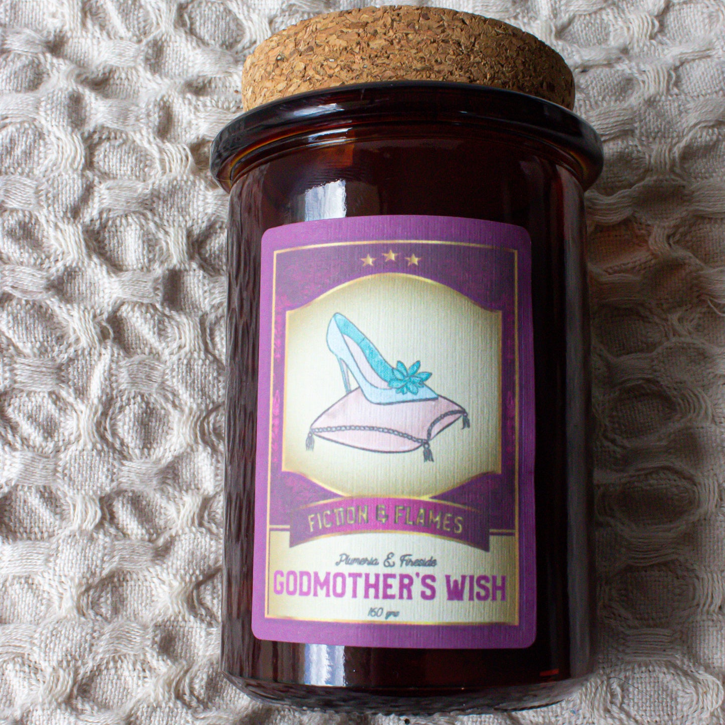 Godmother's Wish | Plumeria + Fireside | Bookish Candle | Scented Soy Candle | Cinderella Inspired | Book Lover Candle | Fairy Tale Inspired - Fiction and Flames 