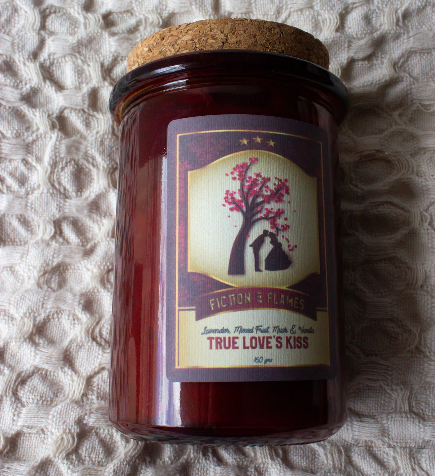 True Love's Kiss | Lavender, Mixed Fruit, Musk + Vanilla | Writers Gift | Sweet Candle | Book Lover's Gift | Reader Gift | Bookish Candle - Fiction and Flames 