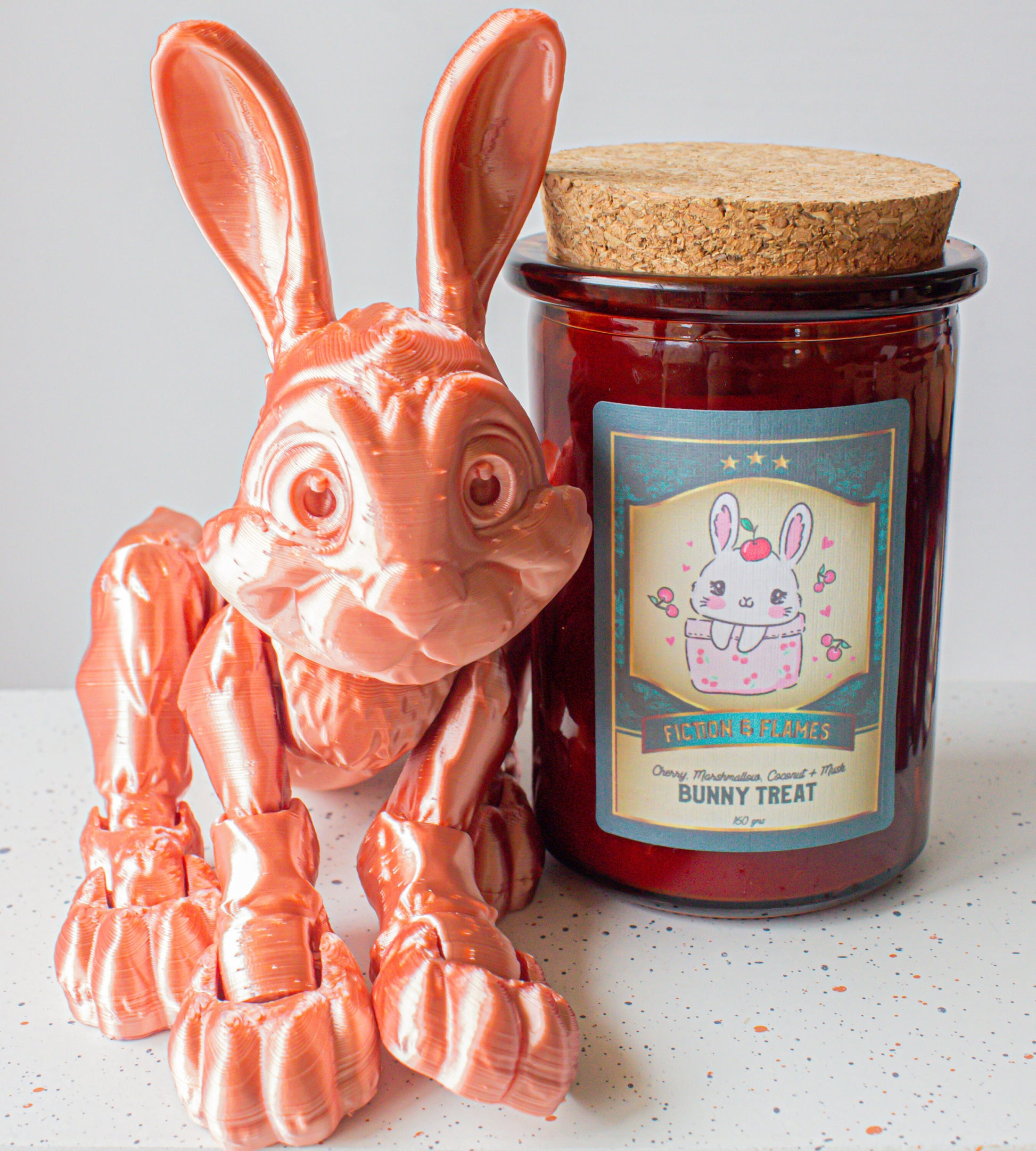 Bunny Treat | Cherry, Marshmallow, Coconut & Musk Scented Candle | Easter Candle | Reader Gift | Author Gift | Scented Soy Candle - Fiction and Flames 