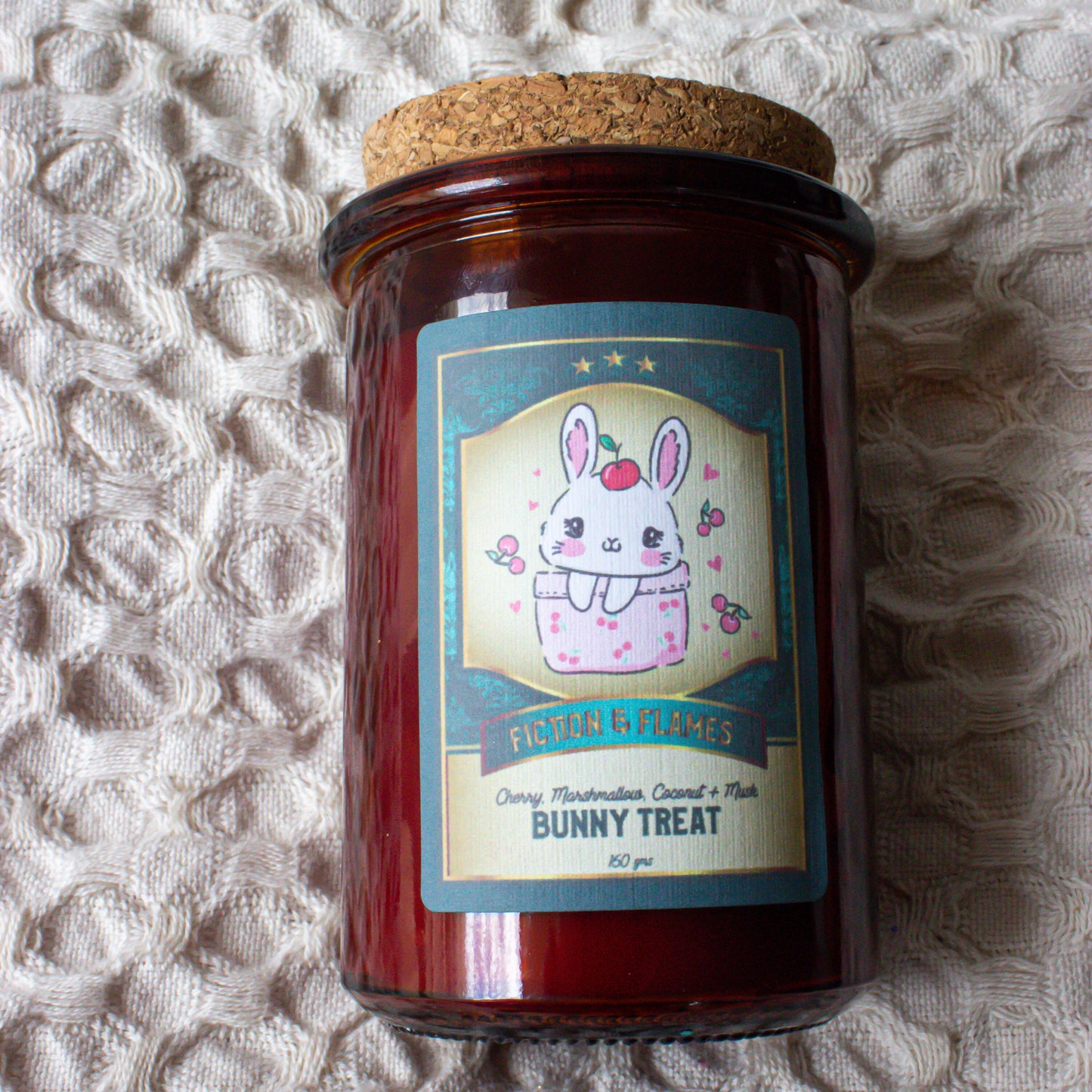 Bunny Treat | Cherry, Marshmallow, Coconut & Musk Scented Candle | Easter Candle | Reader Gift | Author Gift | Scented Soy Candle - Fiction and Flames 