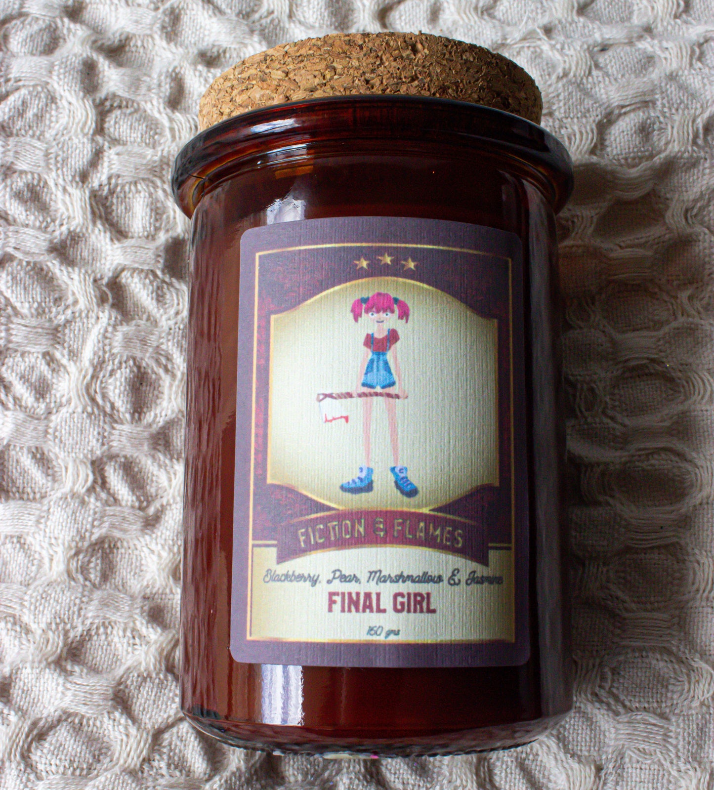 Final Girl | Blackberry, Pear, Marshmallow + Jasmine | Scented Candle | Book Lover Gift | Reader Gift | Bookish Candle | Horror Candle - Fiction and Flames 