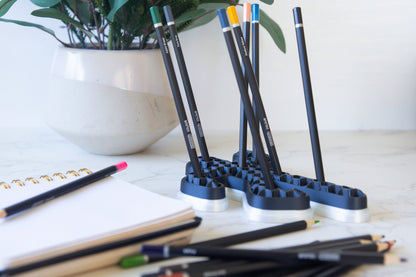 Chalk Outline Pen Holder - Unique Crime Scene Desk Organiser - 3D Printed PLA - Black and White Options Available - Fiction and Flames 