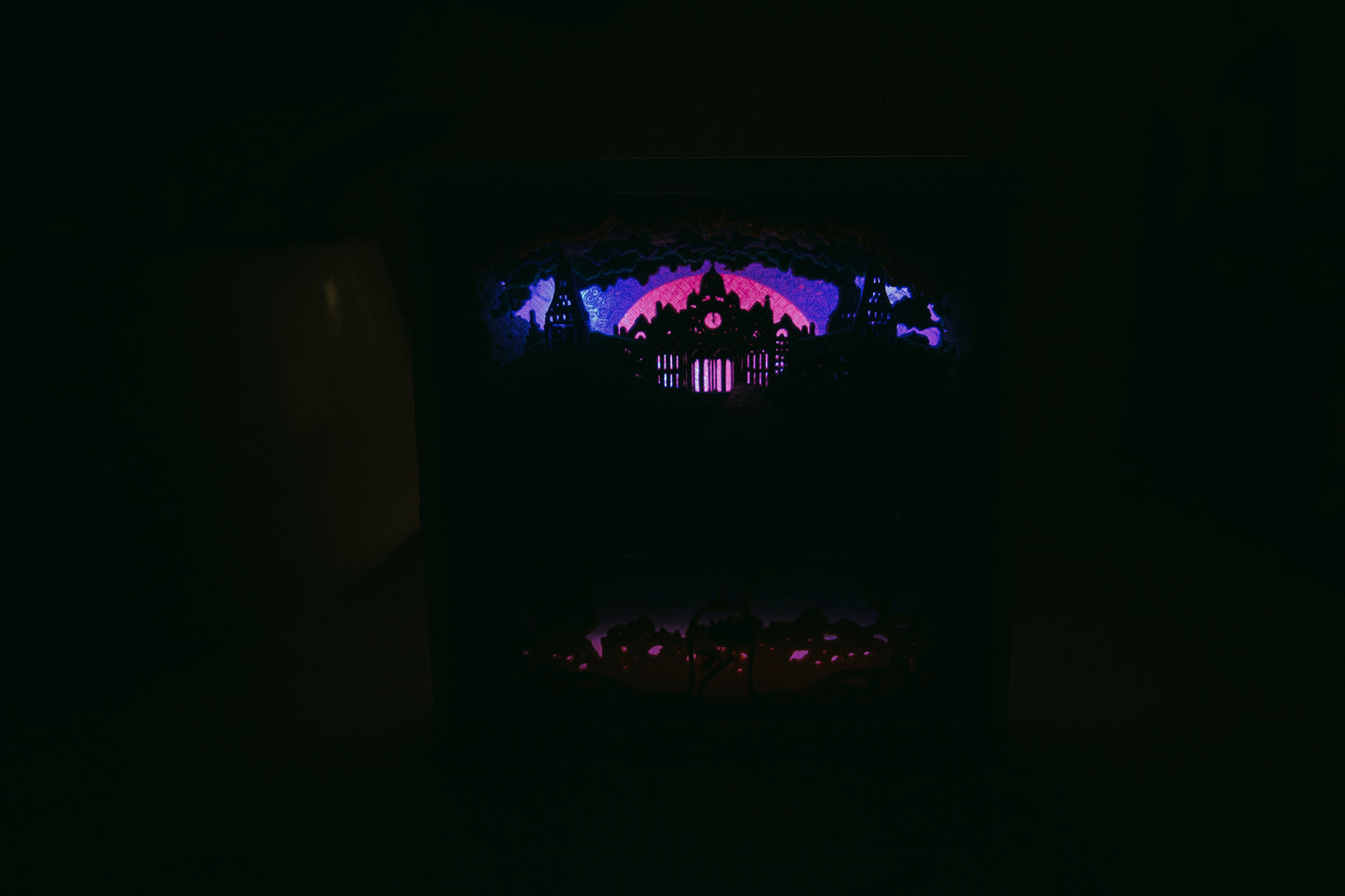 Enchanting Beauty and the Beast 3D Light Box - Glow in the Dark - Battery Powered - Belle and Beast Ballroom Scene - Fantasy Art Decor