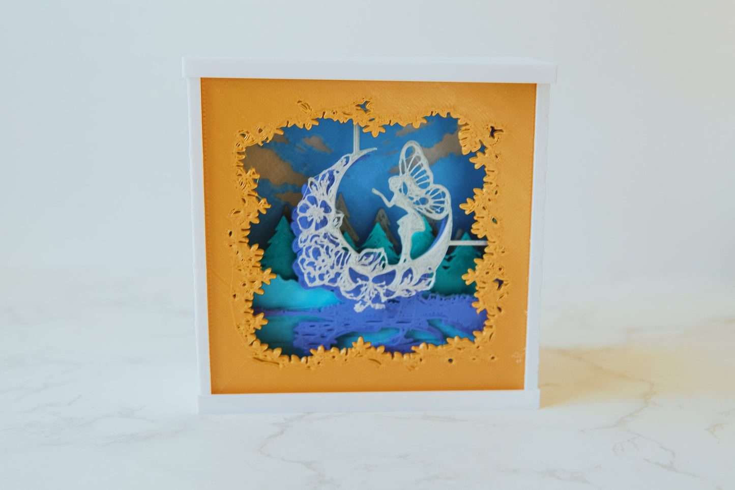 Enchanting Fairy 3D Light Box - Glow in the Dark - Battery Powered - Mystical Shadow Box - Fantasy Art Decor