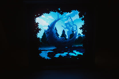 Enchanting Fairy 3D Light Box - Glow in the Dark - Battery Powered - Mystical Shadow Box - Fantasy Art Decor