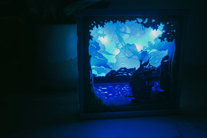 Peter Pan 3D Light Box - Glow in the Dark - Battery Powered - Whimsical Shadow Box - Fantasy Art Decor