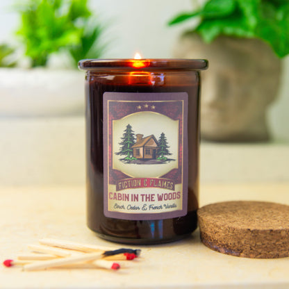 Cabin in the Woods | Birch, Cedar + French Vanilla | Bookish Candle | Outdoor Candle | HorrorSoy Candle | Writers Gift | Horror Candle - Fiction and Flames 