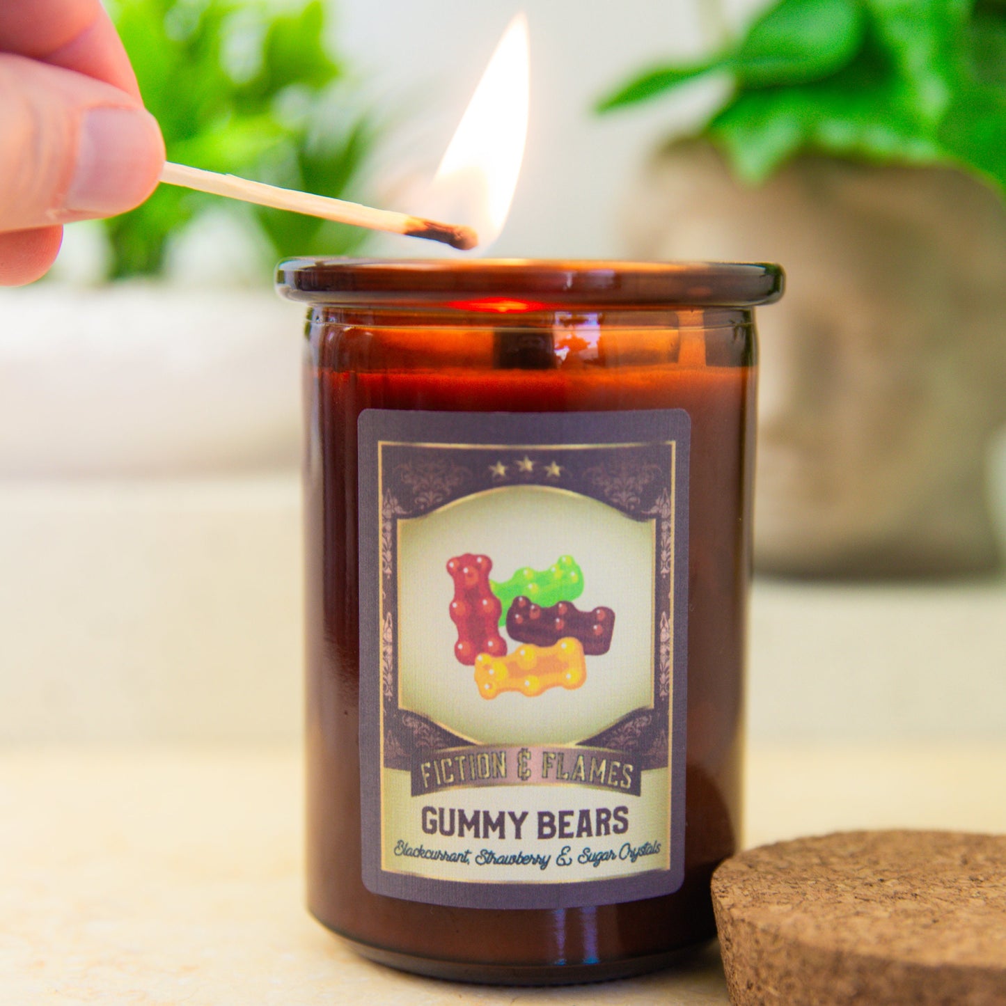 Gummy Bears Scented Candle | Candy Fragrance Candle | Sweet Treat | Birthday Gift | Aromatherapy Candle | Book Lover's Gift - Fiction and Flames 