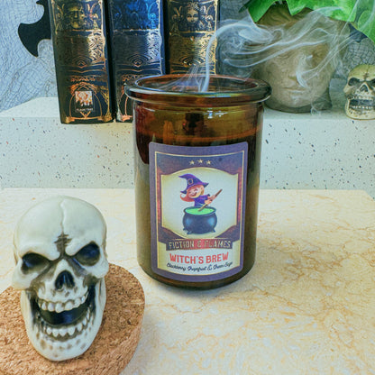 Witch's Brew - blackberry, grapefruit & green sage - Halloween Decor - Hand-Poured Soy Wax Candle - Fiction and Flames 