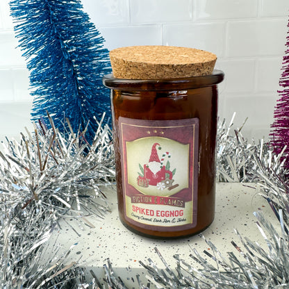 Spiked Eggnog Christmas Candle - Coconut, Dark Rum & Tonka Scented - Fiction and Flames 