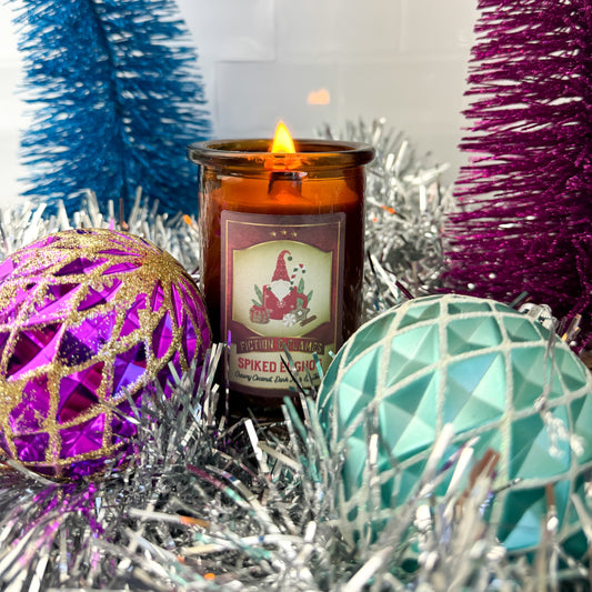 Spiked Eggnog Christmas Candle - Coconut, Dark Rum & Tonka Scented - Fiction and Flames 