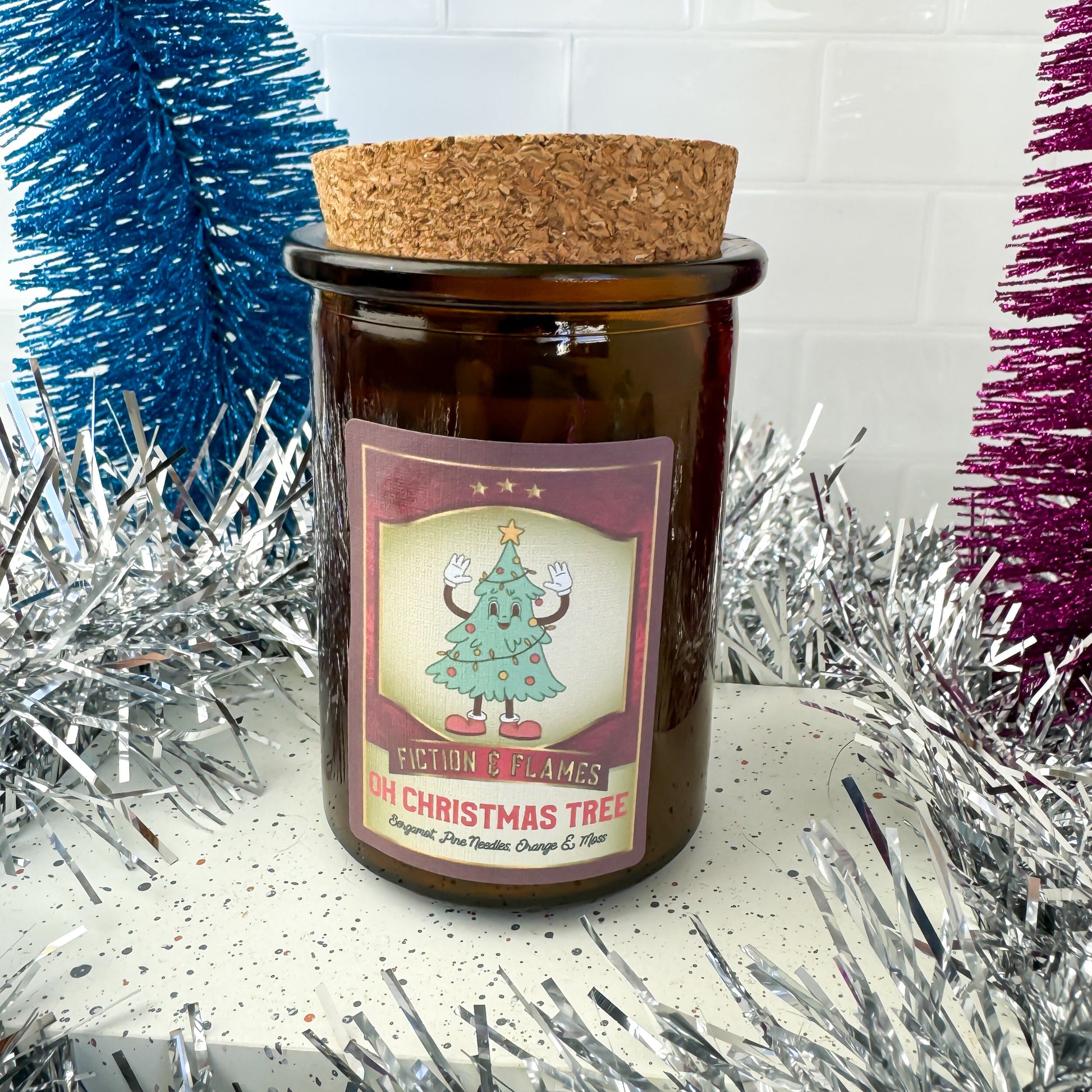 Oh Christmas Tree Christmas Candle - A Festive Blend of Bergamot, Pine Needles, Orange & Moss - Fiction and Flames 