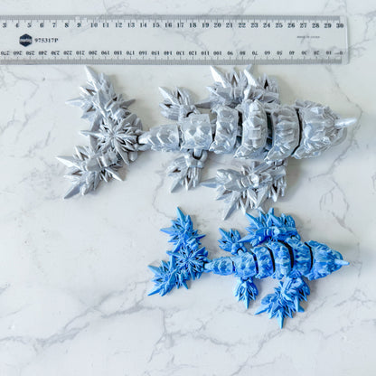 Articulated Frostphin Fantasy Dolphin Model | 3D Printed Fidget Toy