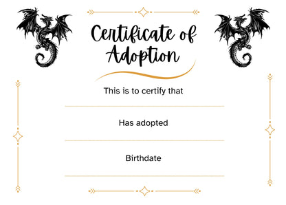 dinosaur adoption certificate