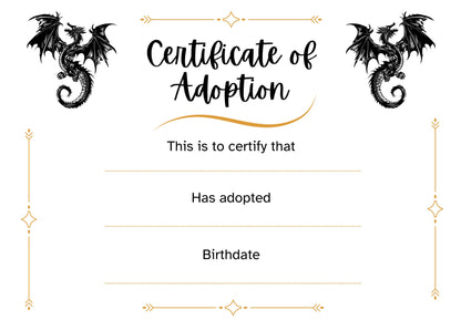 dragon adoption certificate