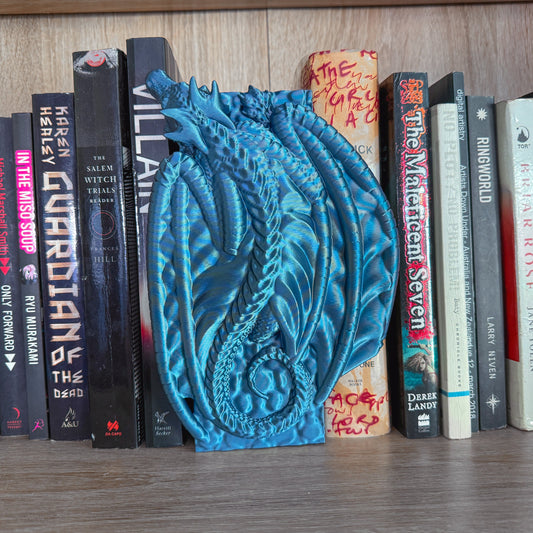 Dragon Book Nook with hidden compartment | 3d printed | dragon book nook - Fiction and Flames 