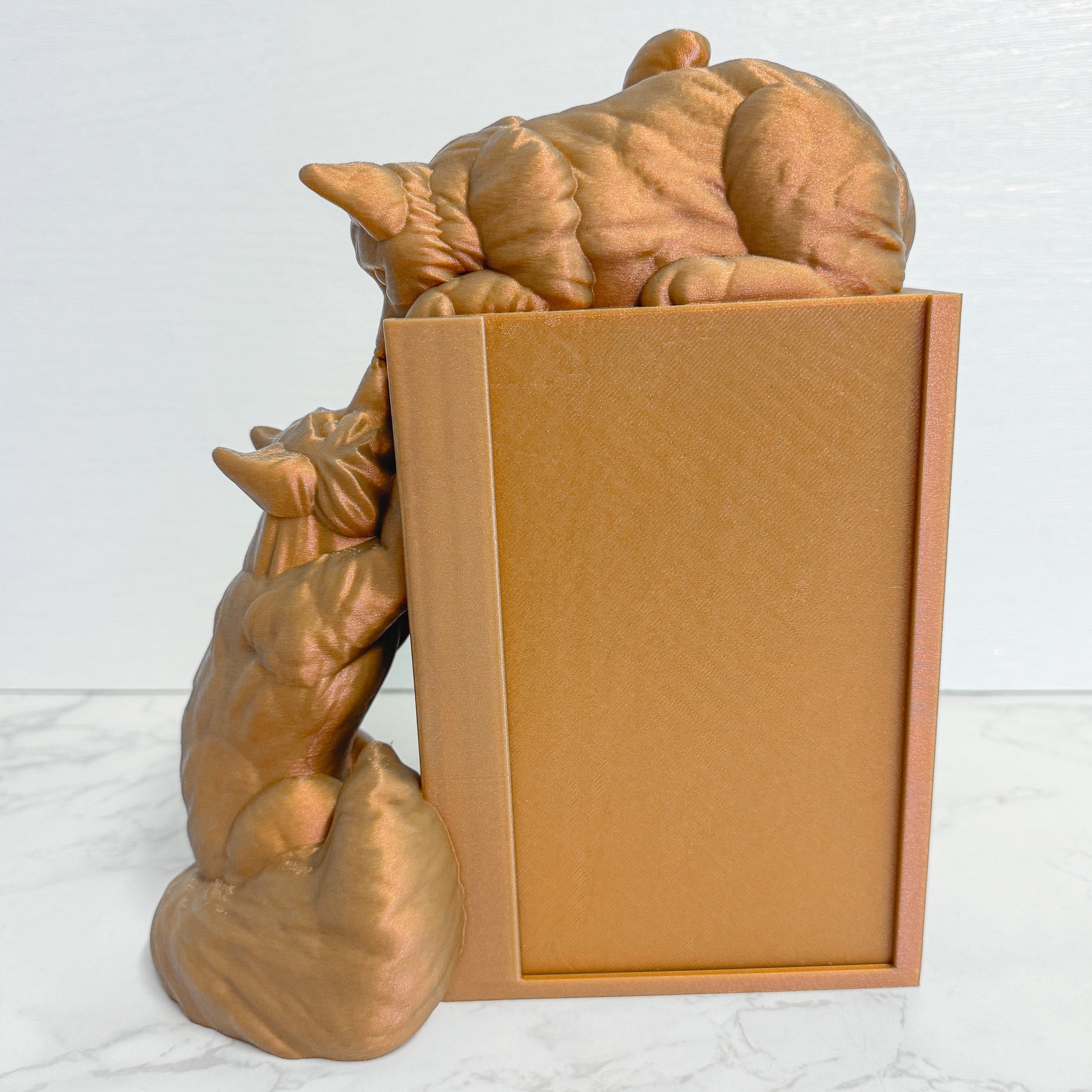 Playful Fox Book Nook with hidden compartment | 3d printed | dragon book nook