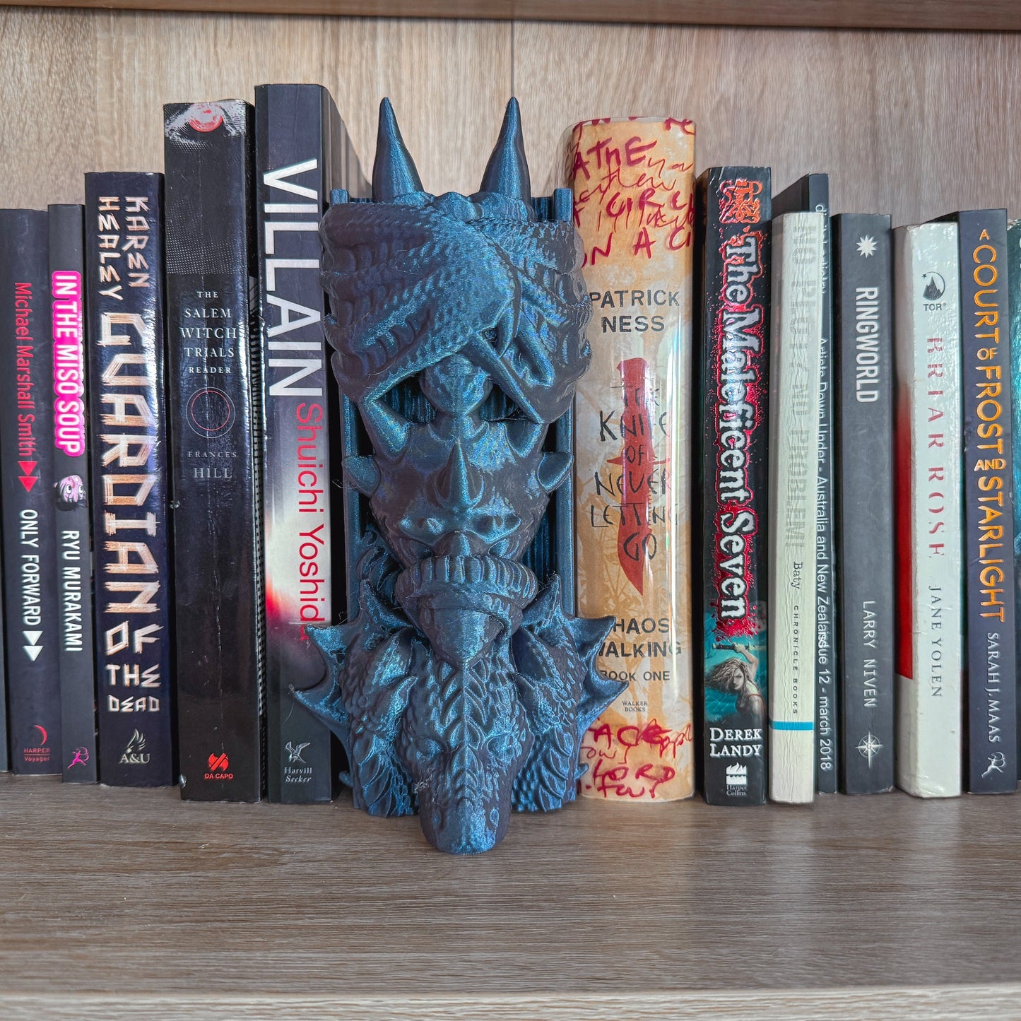 See No Evil Dragon Book Nook with hidden compartment | 3d printed | dragon book nook - Fiction and Flames 