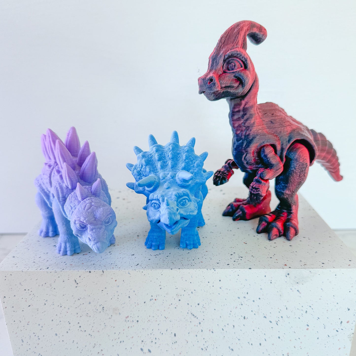 Articulated Tiny Dinosaurs | Prehistoric model | Dinosaur Toy | T-Rex | Raptor | Stegosaurus | Triceratops | Brachiosaurus | Parasaurolophus - Fiction and Flames 