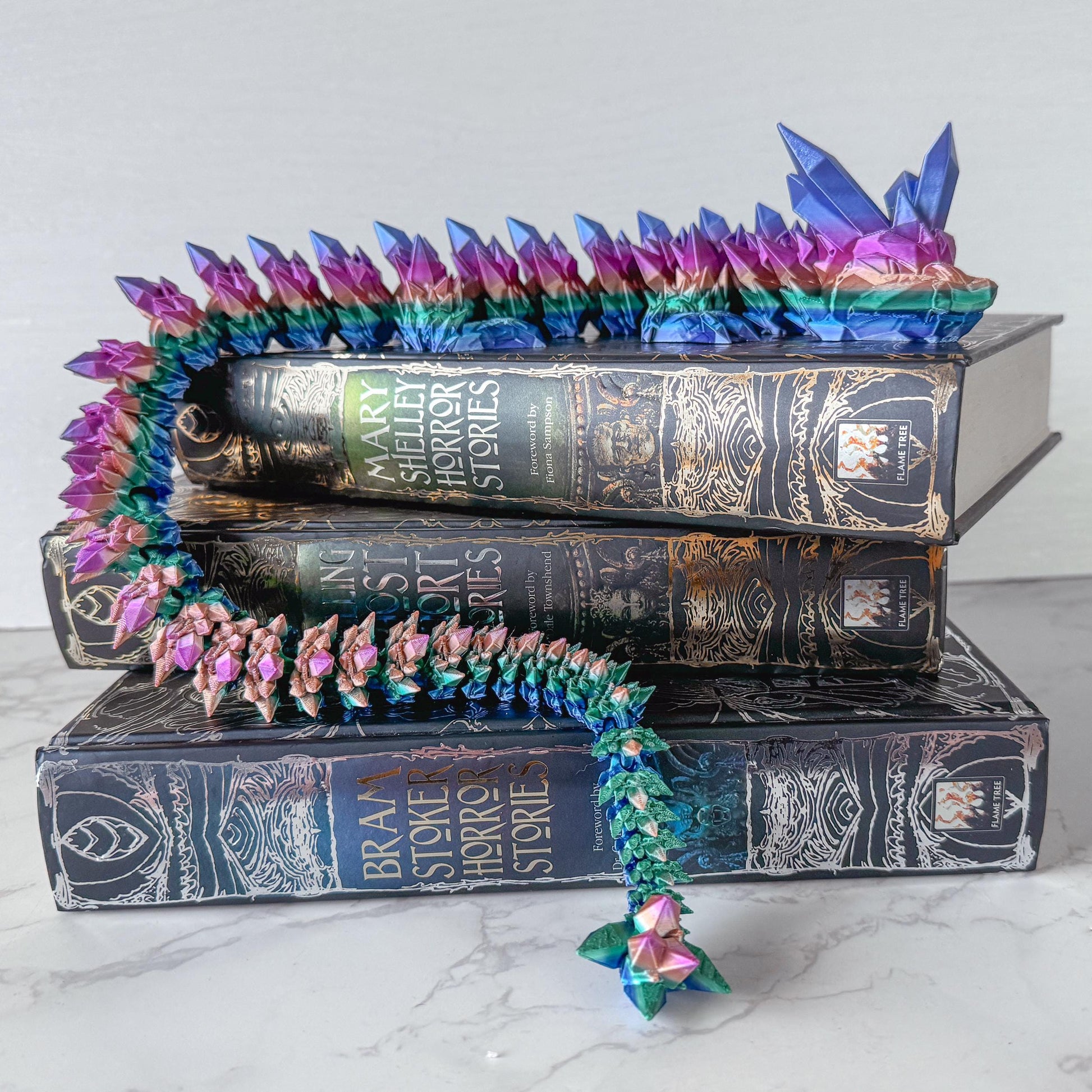 Articulated Crystal Dragon | Fantasy Dragon Model | 3d Printed Dragon | Desk Fidget Toy - Fiction and Flames 