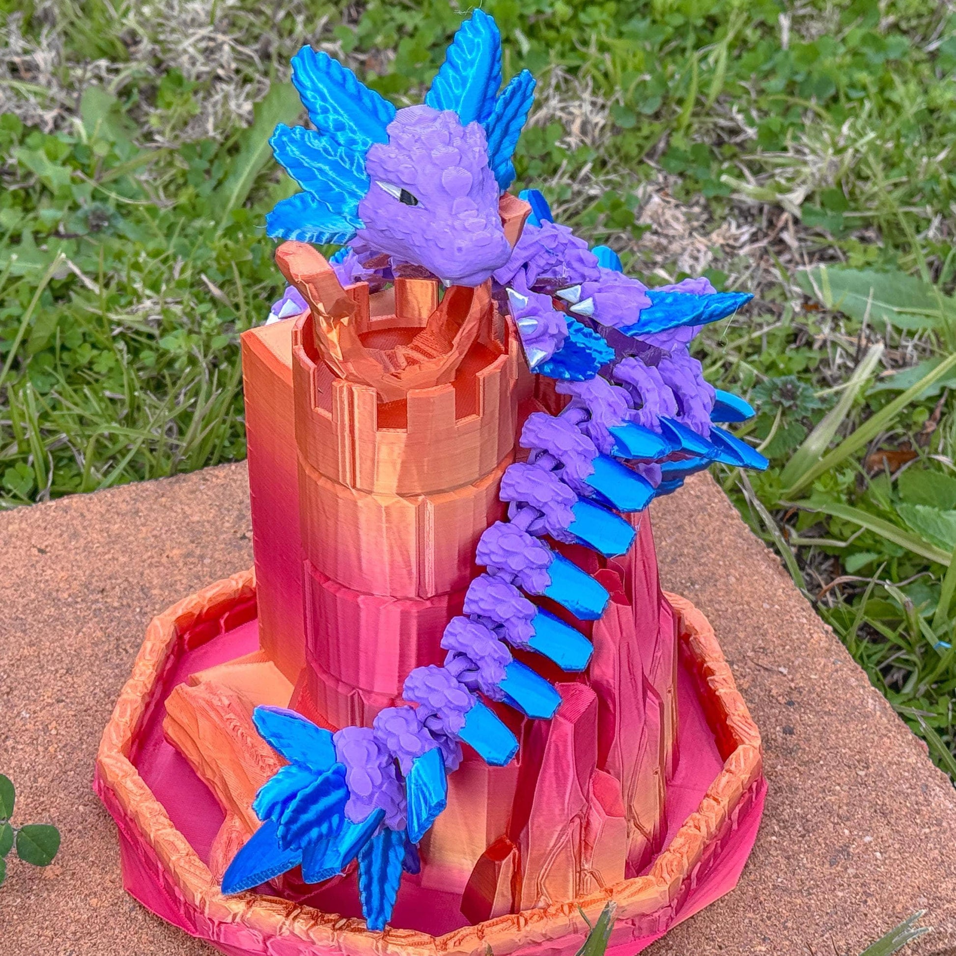 Articulated Axolotl Dragon | Fantasy Dragon Model | 3d Printed Dragon | Desk Fidget Toy - Fiction and Flames 