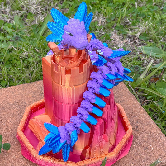 Articulated Axolotl Dragon | Fantasy Dragon Model | 3d Printed Dragon | Desk Fidget Toy - Fiction and Flames 