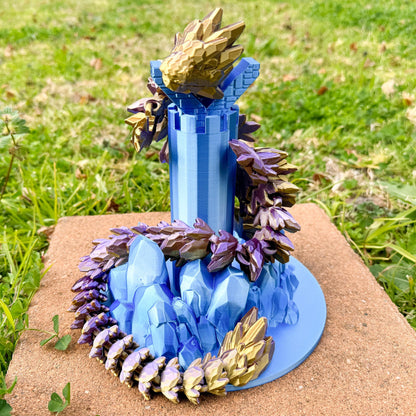 Articulated Gemstone Dragon | Fantasy Dragon Model | 3d Printed Dragon | Desk Fidget Toy - Fiction and Flames 