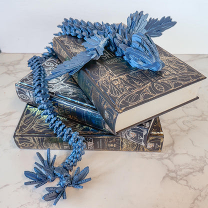 Articulated Flying Serpent Dragon | Fantasy Dragon Model | 3d Printed Dragon | Desk Fidget Toy - Fiction and Flames 