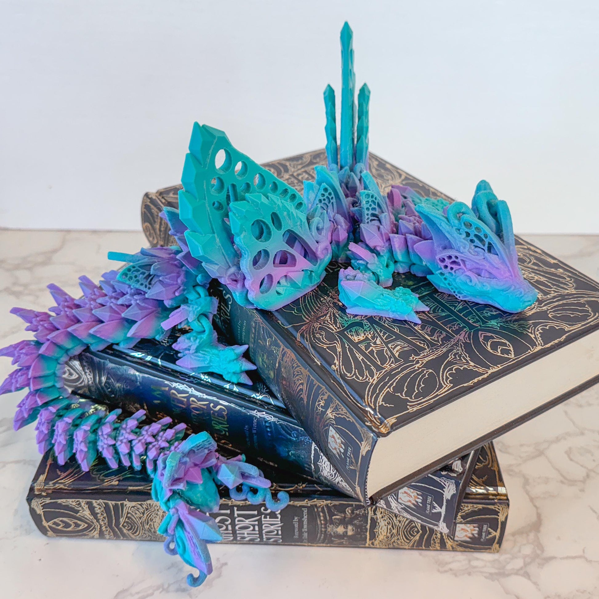 Articulated Fae Wolf Dragon | Fantasy Dragon Model | 3d Printed Dragon | Desk Fidget Toy - Fiction and Flames 