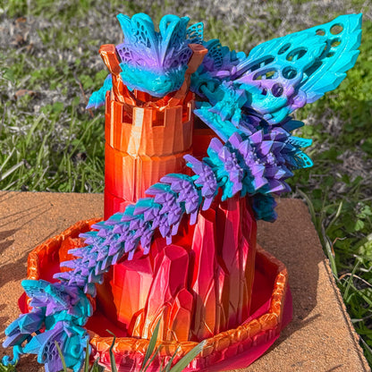 Articulated Fae Wolf Dragon | Fantasy Dragon Model | 3d Printed Dragon | Desk Fidget Toy - Fiction and Flames 